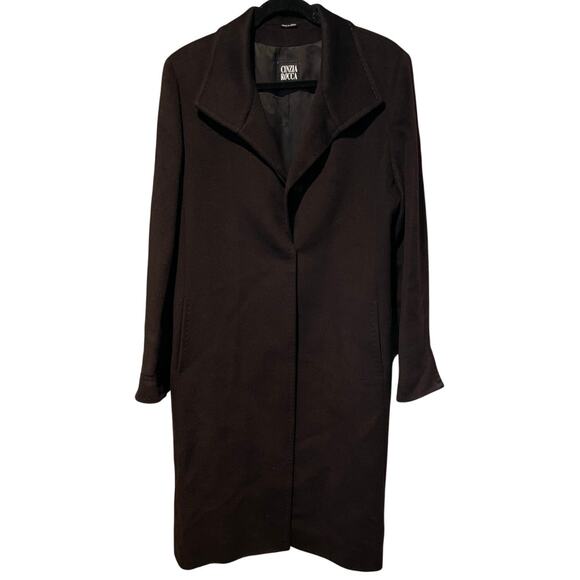 Cinzia Rocca Italian Wool & Angora Dark Chocolate Brown Over Coat - Picture 1 of 6